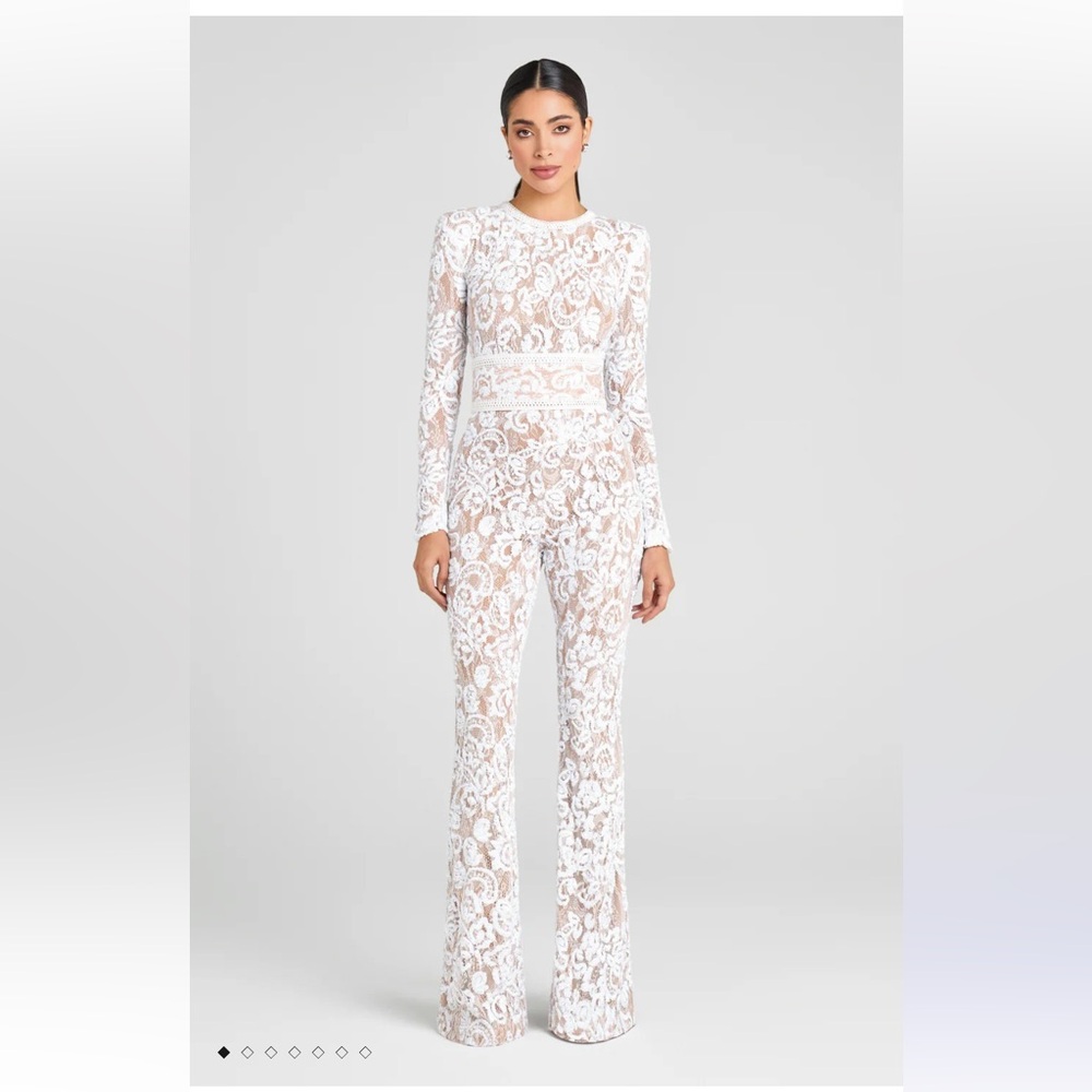 NADINE MERABI White Lace Jumpsuit